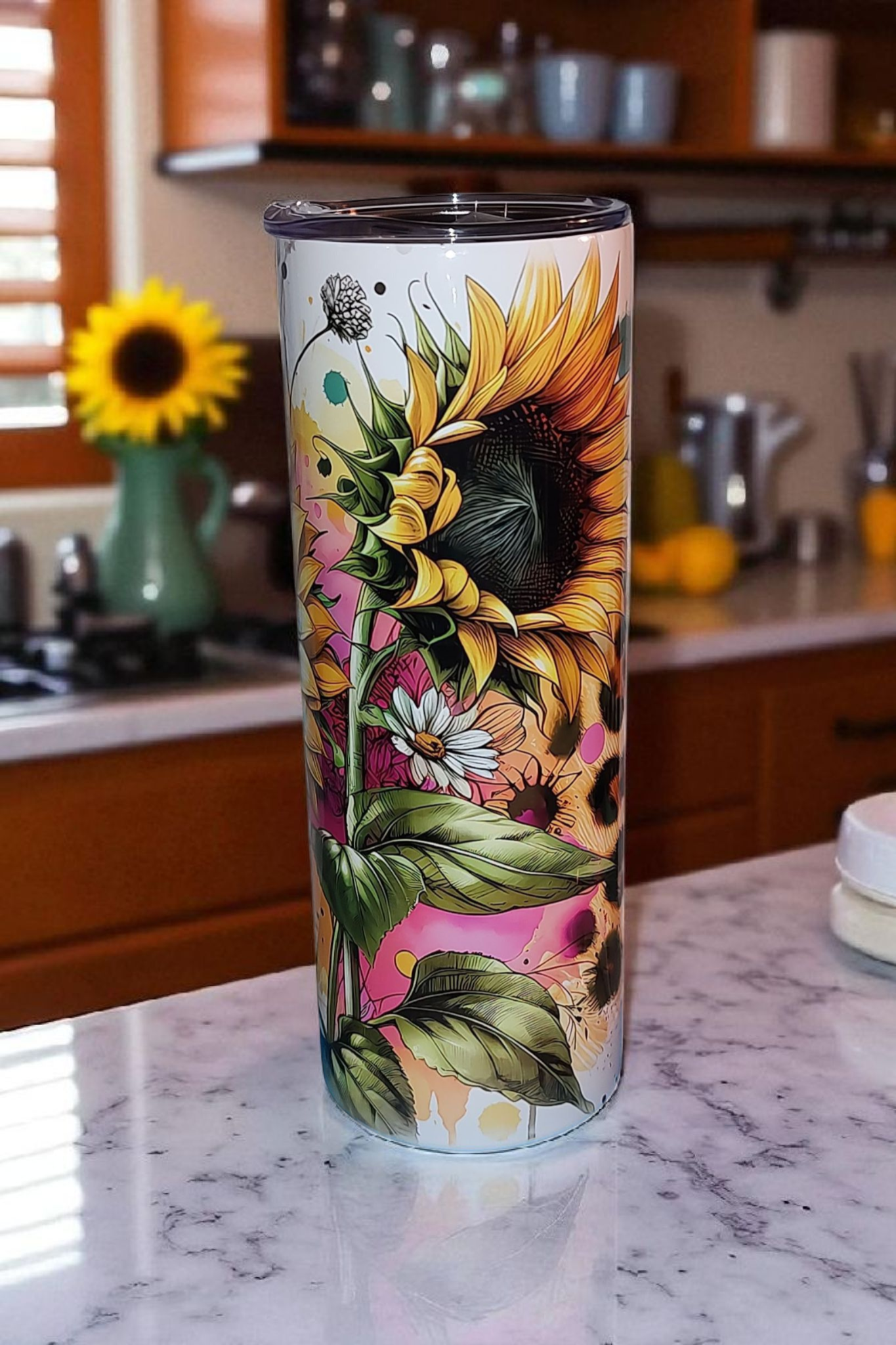 Sunflowers and Bees 20 oz Tumbler