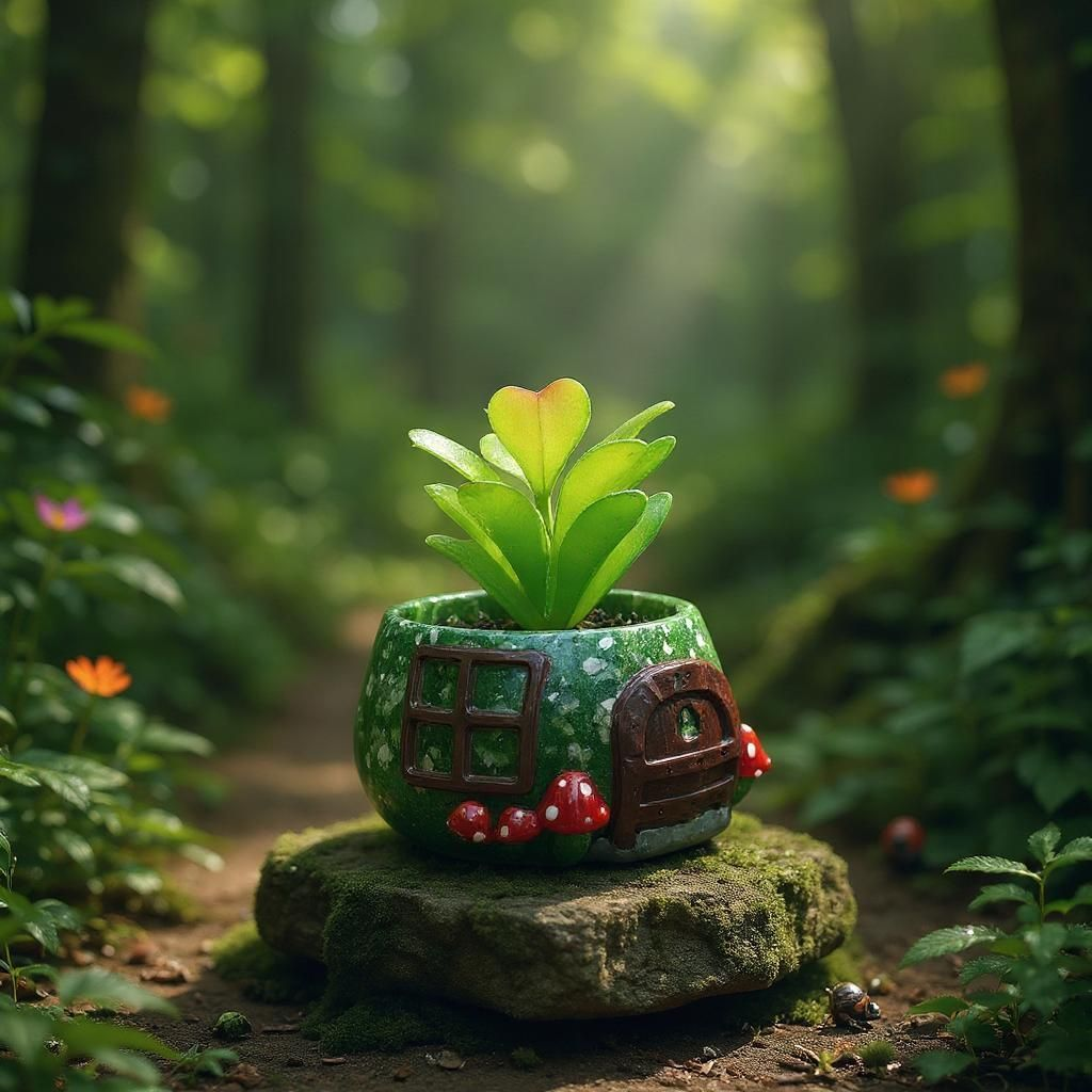 Mushroom Cottage Planter